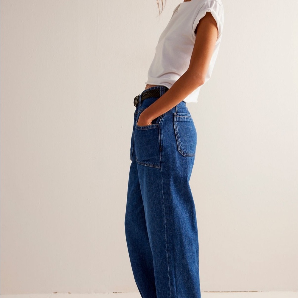 FREE PEOPLE NWT We The Free Palmer Cuffed Jeans- color tunnel vision - Picture 5 of 5